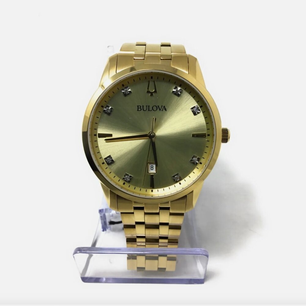 NEW Bulova Diamond Gold 40mm Watch